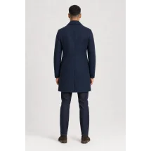 Manteau Caban Bleu Intense Laine & Cachemire — vue de dos porté