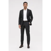 Smoking Noir col chale — porté décontracté veste ouverte