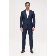 Smoking Bleu intense col châle — porté face — sur mesure — Costume Privé Paris