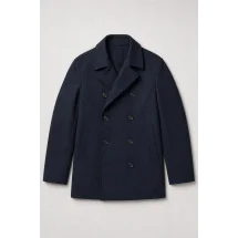 Manteau Caban Bleu Denim — packshot ensemble