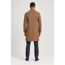 Manteau Caban Camel Laine & Cachemire — vue de dos porté