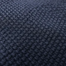 Blazer Bleu nuit natté laine & cachemire — détail macro tissu