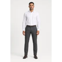Pantalon Gris Anthracite Flanelle — porté face — sur mesure — Costume Privé Paris