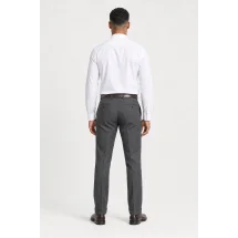 Pantalon Gris Anthracite Flanelle — vue de dos porté