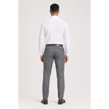 Pantalon Gris Moyen Flanelle — vue de dos porté