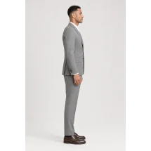 Costume Gris Prince de Galles clair — vue profil porté