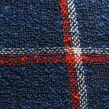 Blazer Bleu Carreaux — détail macro tissu