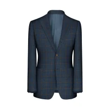 Veste bleu double carreaux marron | Costume Privé Paris