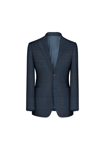 Veste bleu double carreaux marron