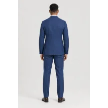 Blazer Bleu natté — vue de dos porté