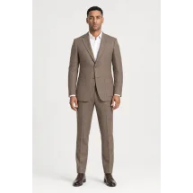 Blazer Marron Natté — porté face — sur mesure — Costume Privé Paris