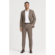 Blazer Marron Natté — porté décontracté veste ouverte