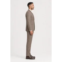 Blazer Marron Natté — vue profil porté