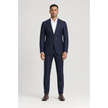 Costume Bleu Flanelle — porté face — sur mesure — Costume Privé Paris