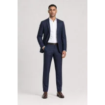 Costume Bleu Flanelle — porté décontracté veste ouverte