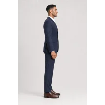 Costume Bleu Flanelle — vue profil porté