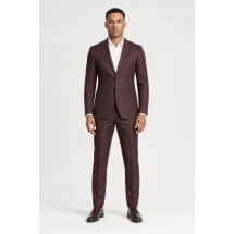 Blazer Bordeaux Flanelle — porté face — sur mesure — Costume Privé Paris