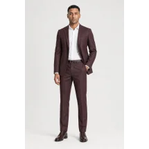 Blazer Bordeaux Flanelle — porté décontracté veste ouverte