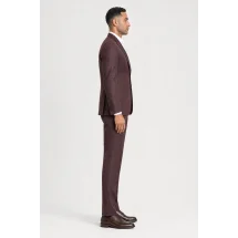 Blazer Bordeaux Flanelle — vue profil porté