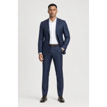 Costume Bleu Caviar — porté décontracté veste ouverte