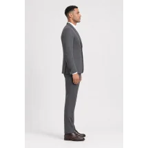 Blazer Gris Bouclé — vue profil porté