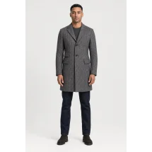 Manteau Gris Anthracite — porté face — sur mesure — Costume Privé Paris