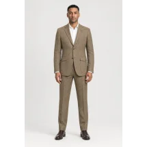 Blazer Marron Tweed — porté face — sur mesure — Costume Privé Paris