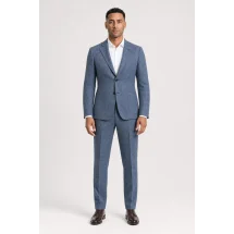 Blazer Bleu Clair Tweed Eté — porté face — sur mesure — Costume Privé Paris