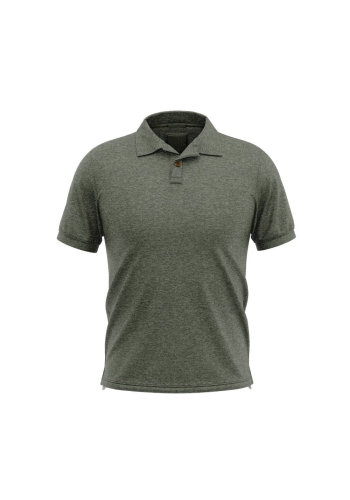 Pull polo manche courte vert olive