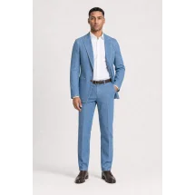 Blazer Croisé bleu denim — porté décontracté veste ouverte