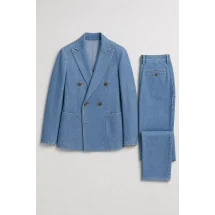Blazer Croisé bleu denim — packshot ensemble