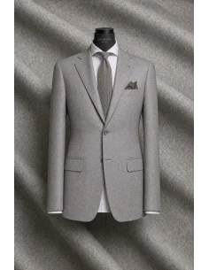 Costume Gris Clair Flanelle Uni