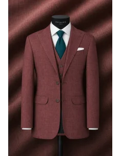 Costume de mariage bordeaux champêtre - élégance nature pour votre grand jour.