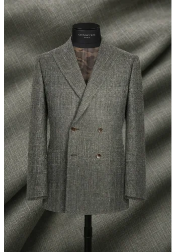 veste croisée été vert olive - Style et confort pour la saison estivale — sur mesure — Costume Privé Paris