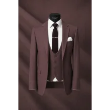 Costume mariage poudré foncé - élégance et raffinement pour votre grand jour. — sur mesure — Costume Privé Paris