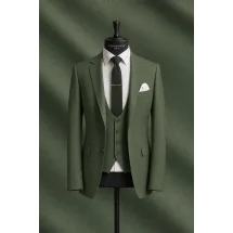 Costume mariage vert olive clair — sur mesure — Costume Privé Paris