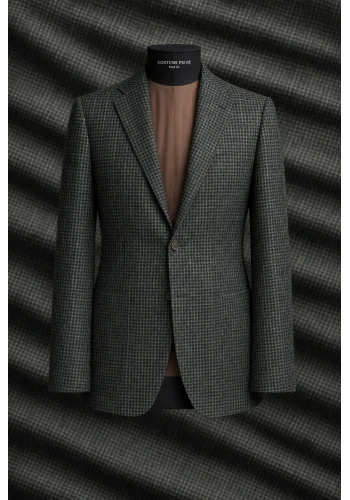 Blazer vert pied de coq automne — sur mesure — Costume Privé Paris