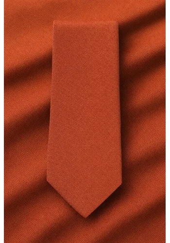 Cravate Terracotta orange Terre Battue — sur mesure — Costume Privé Paris