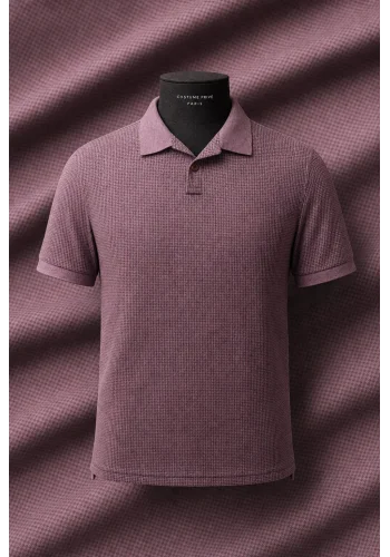 Polo coton piqué manche courte rose — sur mesure — Costume Privé Paris