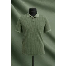 Polo coton piqué manche courte vert gazon — sur mesure — Costume Privé Paris