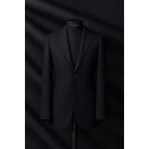 Veste noir nattée — sur mesure — Costume Privé Paris
