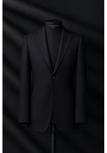 Veste noir nattée — sur mesure — Costume Privé Paris