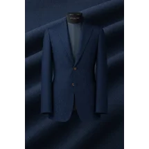 Veste bleu foncé nattée — sur mesure — Costume Privé Paris