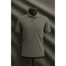 Pull polo manche courte vert olive — sur mesure — Costume Privé Paris