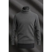 Pull col roulé gris — sur mesure — Costume Privé Paris