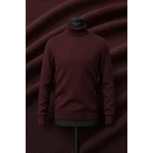 Pull col roulé bordeaux — sur mesure — Costume Privé Paris