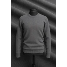 Pull col rond gris — sur mesure — Costume Privé Paris