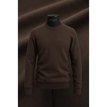 Pull col rond marron — sur mesure — Costume Privé Paris