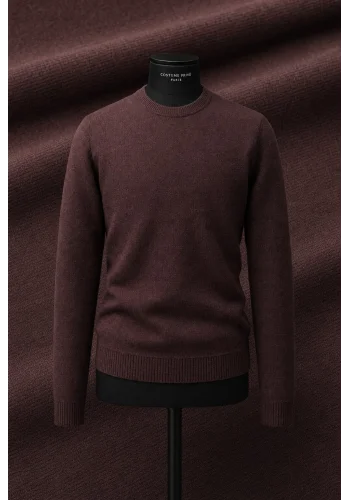 Pull col rond bordeaux — sur mesure — Costume Privé Paris