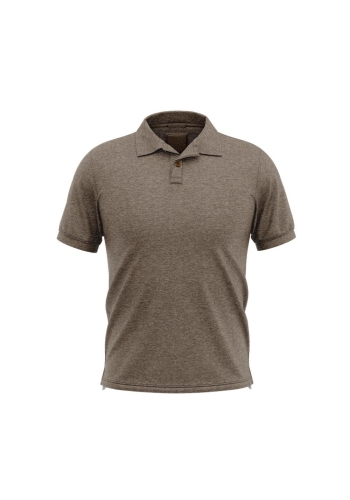 Pull polo manche courte brun